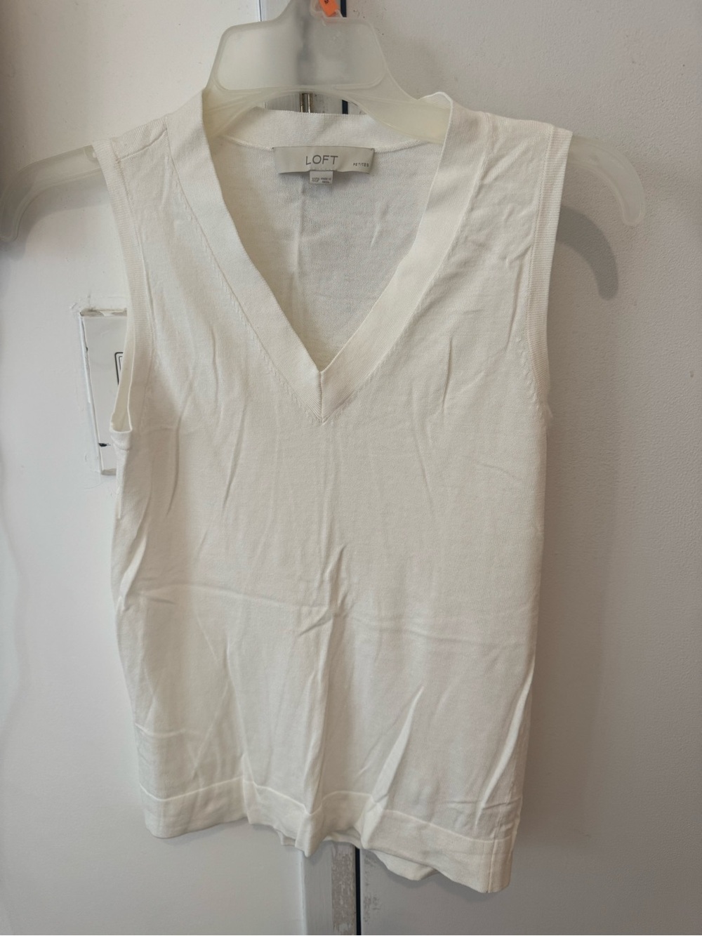 Loft White Sweater Tank Top